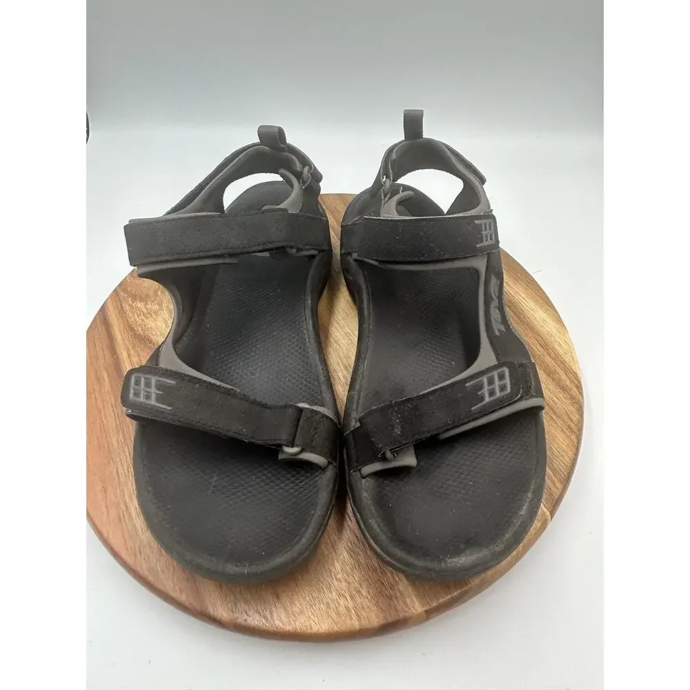 Teva Sandals Mens Sz 9 Black Hook & Loop Strap Sport Hiking Water Minimal Summer